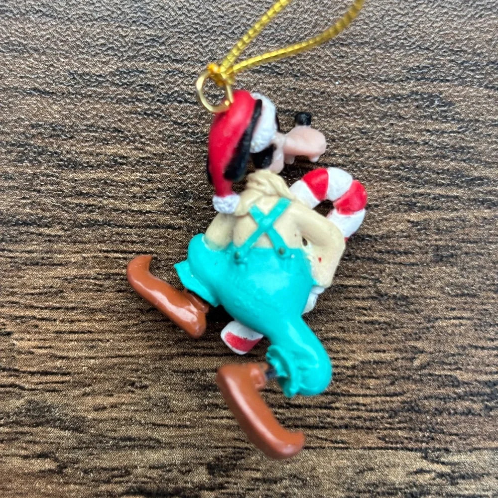VINTAGE Disney GOOFY MINNIE MOUSE Mini Christmas Ornaments Candy Cane Set 2 1996